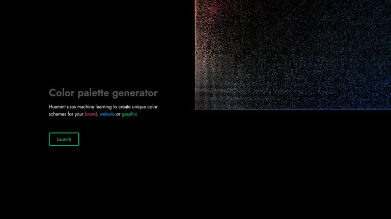 Huemint website homepage screenshot