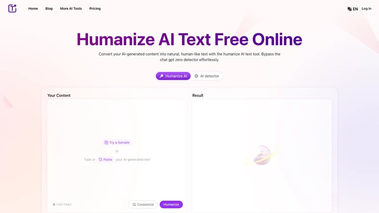 Humanize.im website homepage screenshot