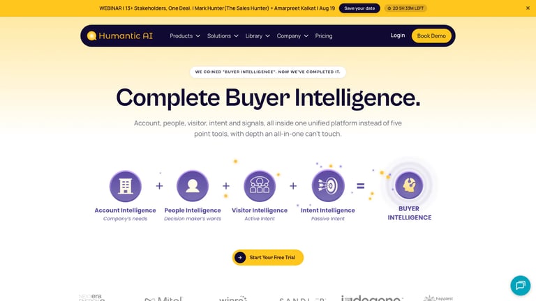 Humantic AI website homepage screenshot