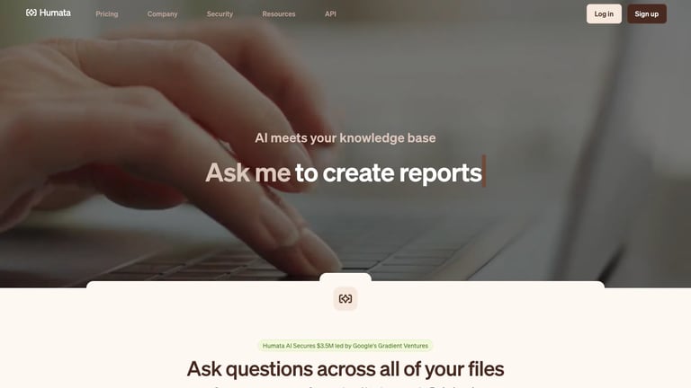 Humata website homepage screenshot