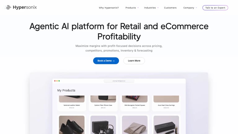 Hypersonix website homepage screenshot
