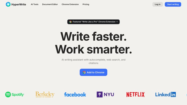 HyperWrite website homepage screenshot