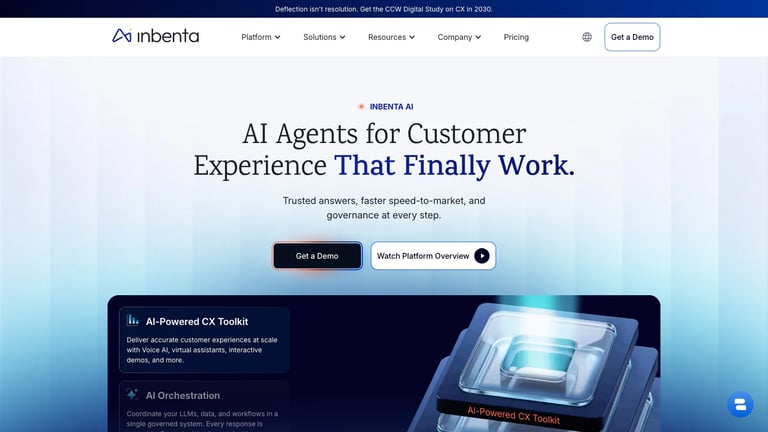Inbenta website homepage screenshot