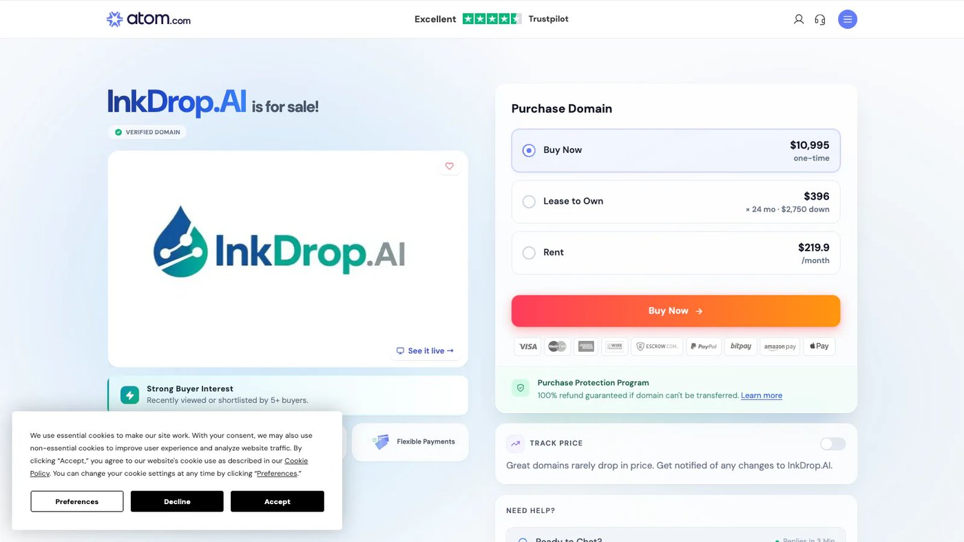 Inkdrop website homepage screenshot