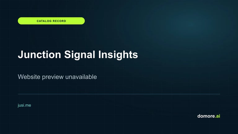 Junction Signal Insights catalog placeholder — website preview unavailable
