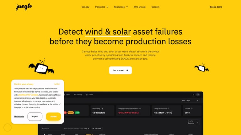 Jungle AI website homepage screenshot