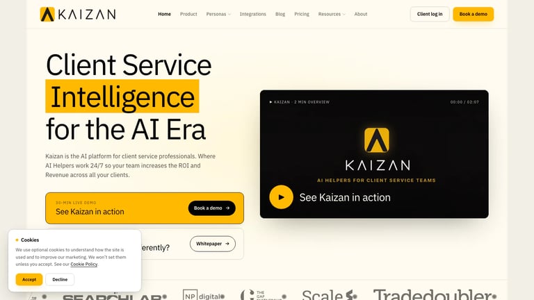 Kaizan website homepage screenshot
