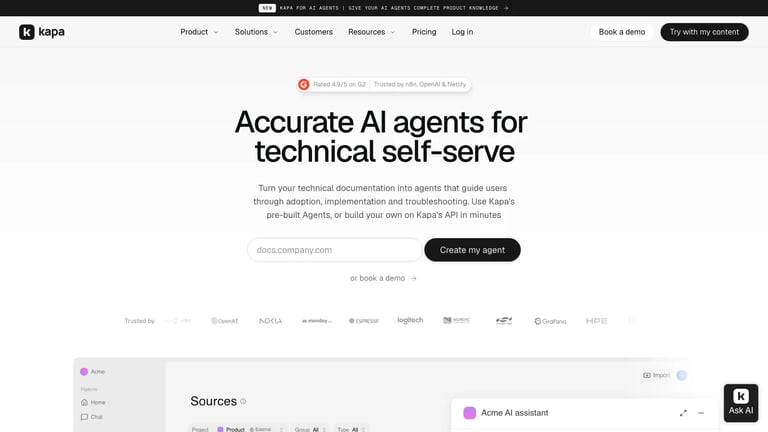 Kapa website homepage screenshot
