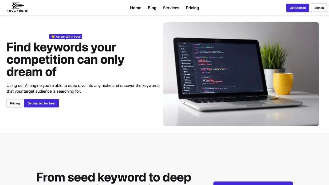 Keywrds.ai website homepage screenshot