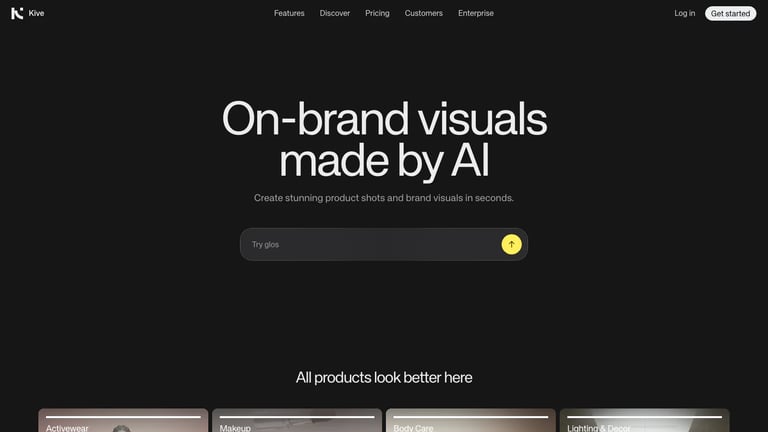 Kive website homepage screenshot