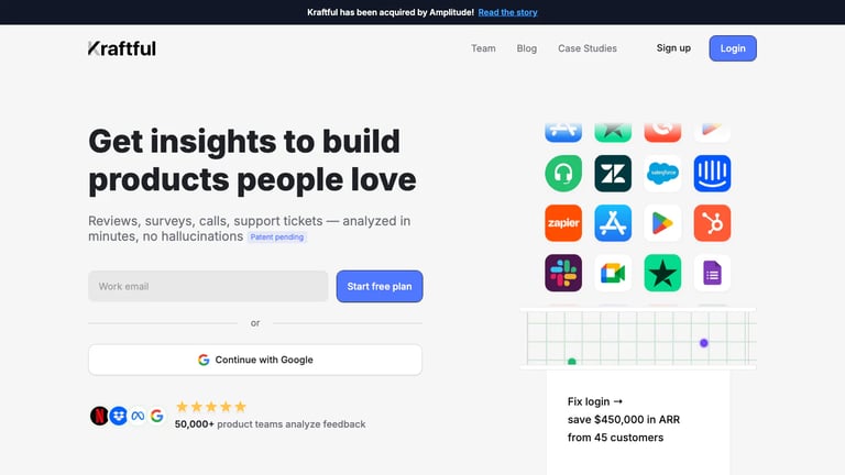 Kraftful website homepage screenshot