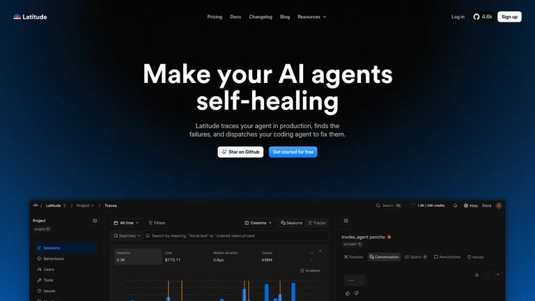 Latitude website homepage screenshot