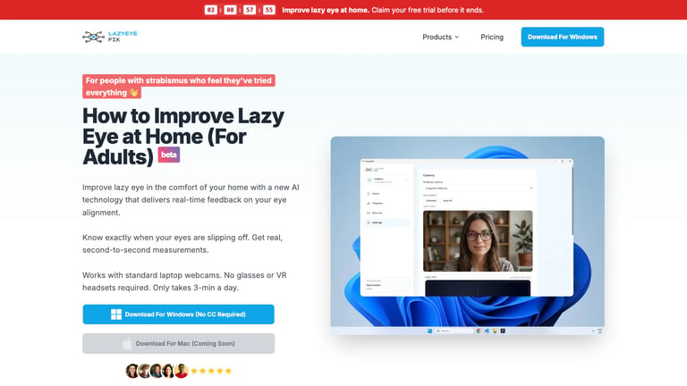 Lazyeyefix website homepage screenshot