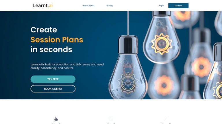 Learnt.ai website homepage screenshot