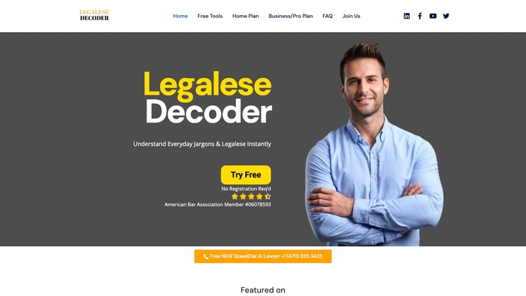 Legalese Decoder website homepage screenshot