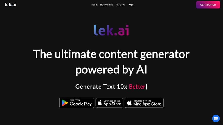 lek.ai website homepage screenshot