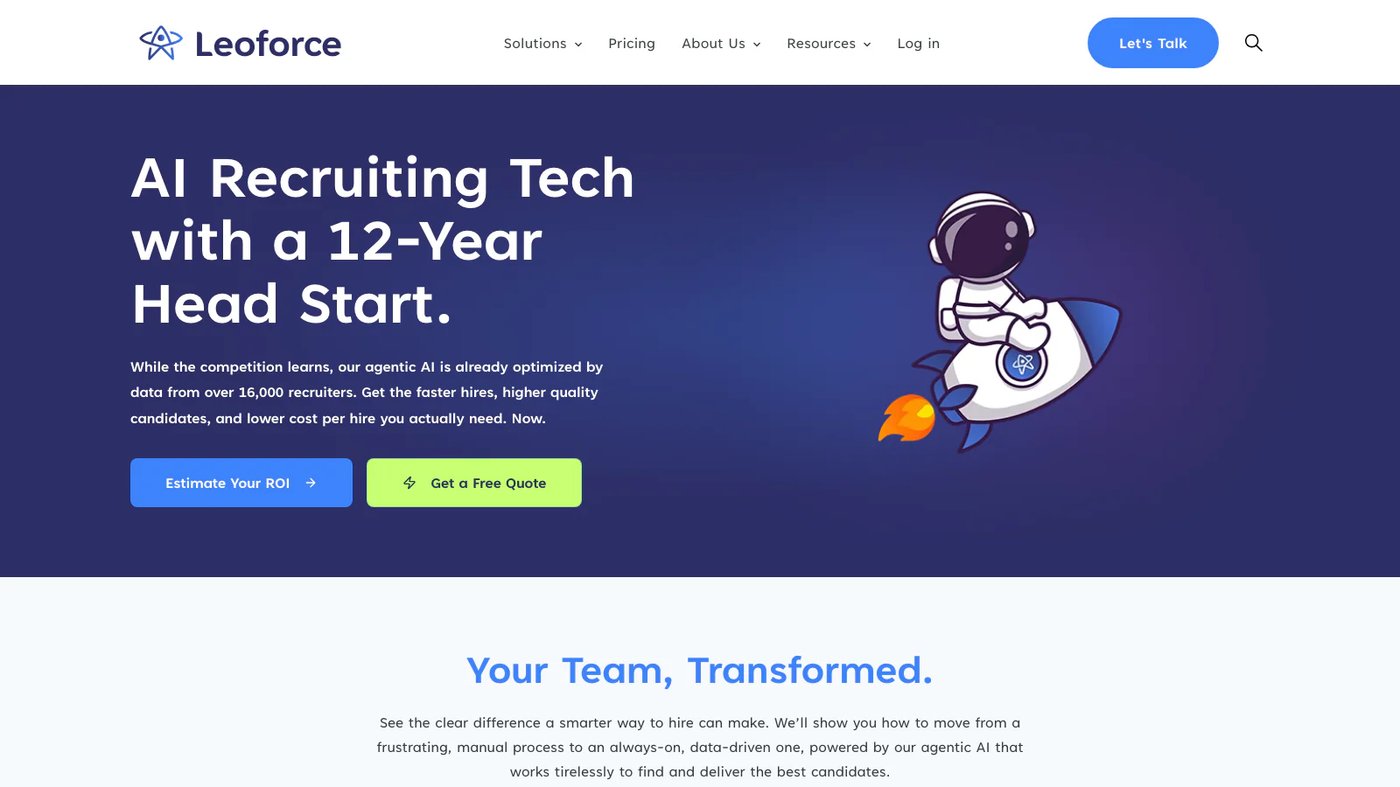 Leoforce website homepage screenshot