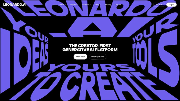 Leonardo.Ai website homepage screenshot