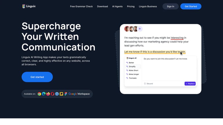 Linguix website homepage screenshot