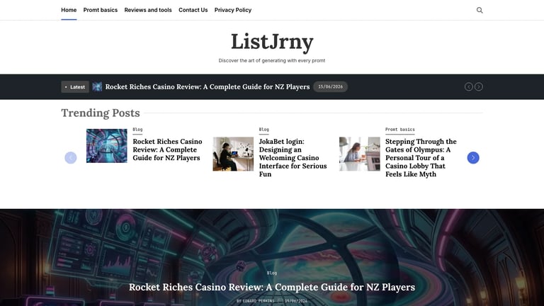 ListJrny website homepage screenshot