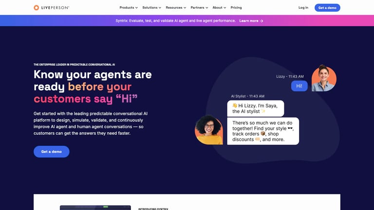 LivePerson website homepage screenshot