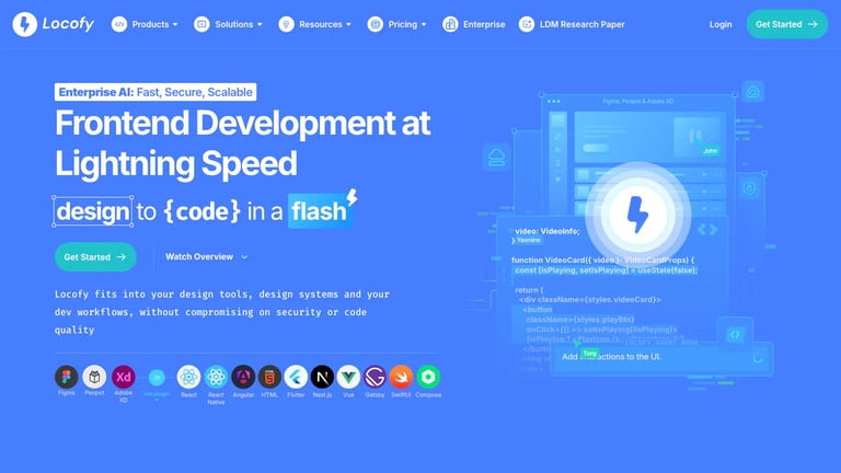 Locofy website homepage screenshot