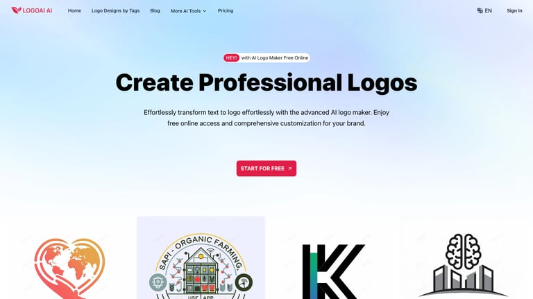 LogoAI.ai website homepage screenshot
