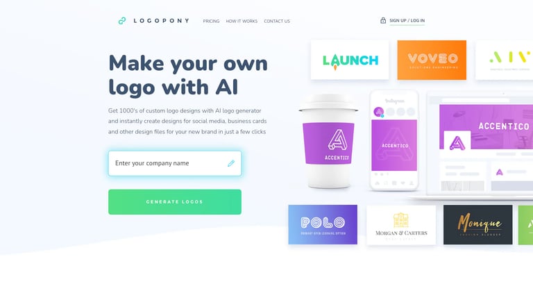 Logopony website homepage screenshot
