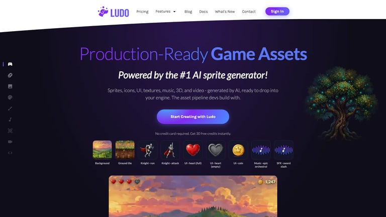 Ludo.ai website homepage screenshot