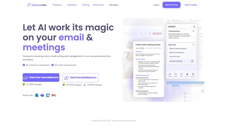 Maestro Labs website homepage screenshot
