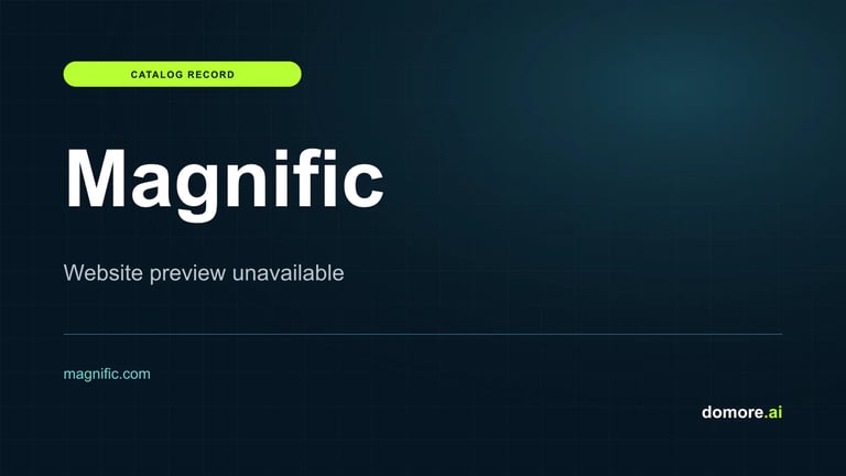 Magnific catalog placeholder — website preview unavailable