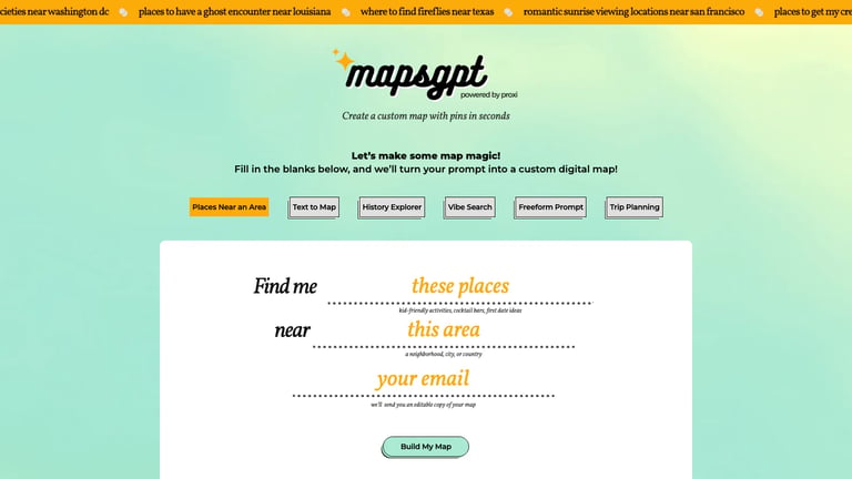 MapsGPT website homepage screenshot