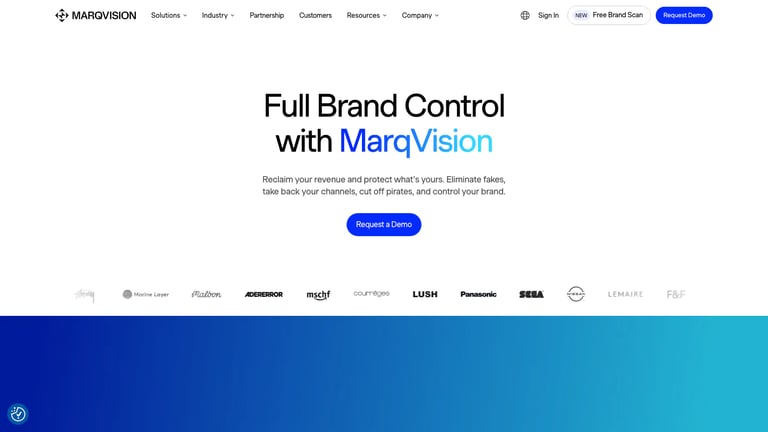 MarqVision website homepage screenshot