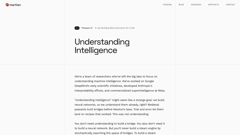 Martian website homepage screenshot