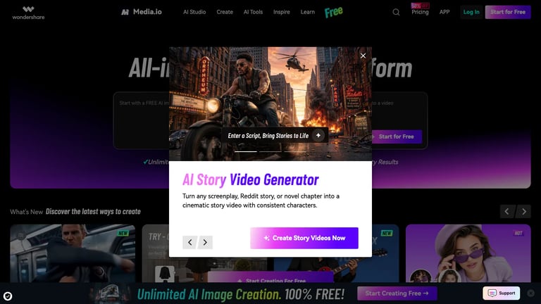 Media.io website homepage screenshot