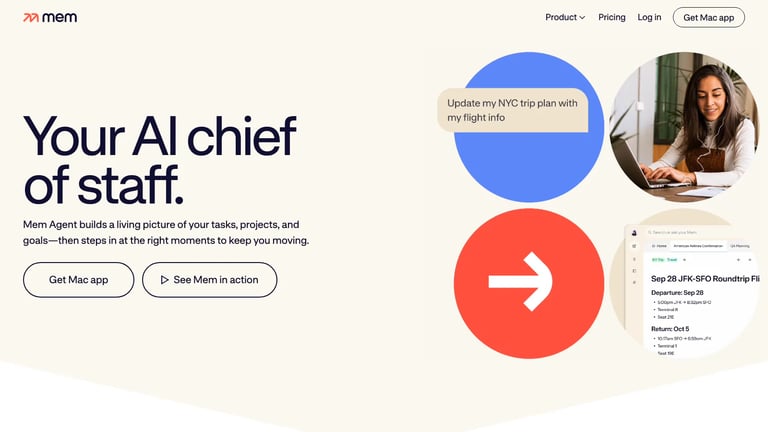 Mem website homepage screenshot