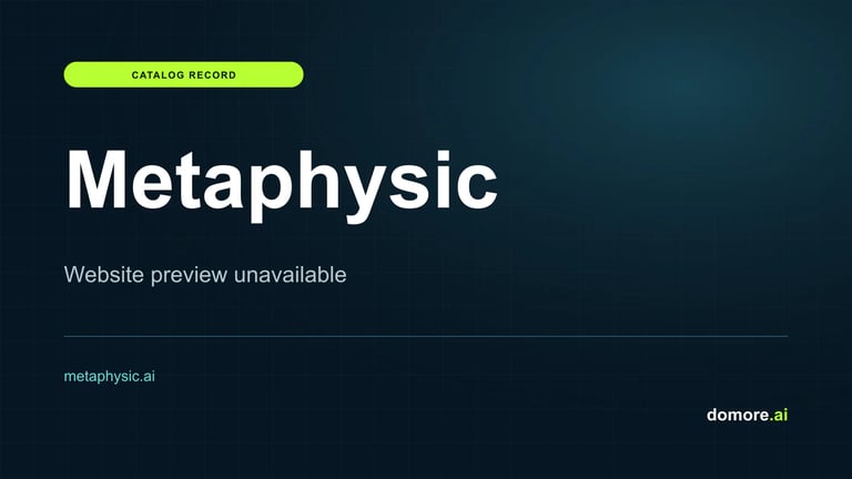 Metaphysic catalog placeholder — website preview unavailable