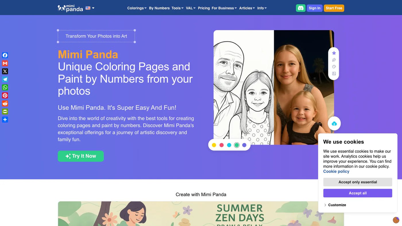 Mimi Panda website homepage screenshot