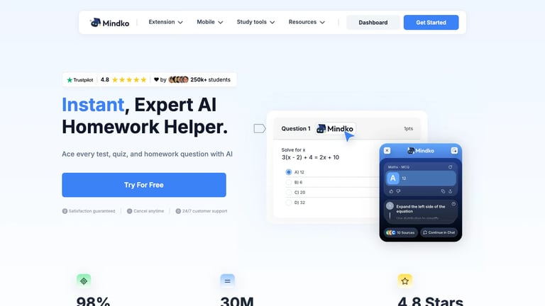 Mindko website homepage screenshot