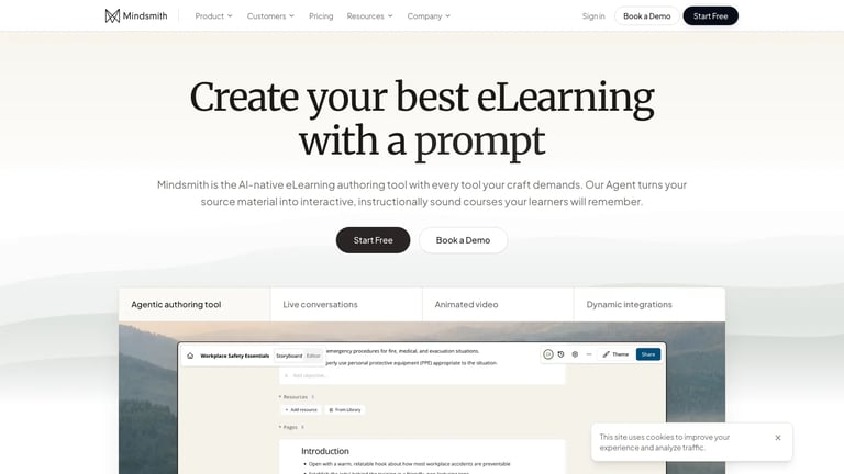 Mindsmith website homepage screenshot