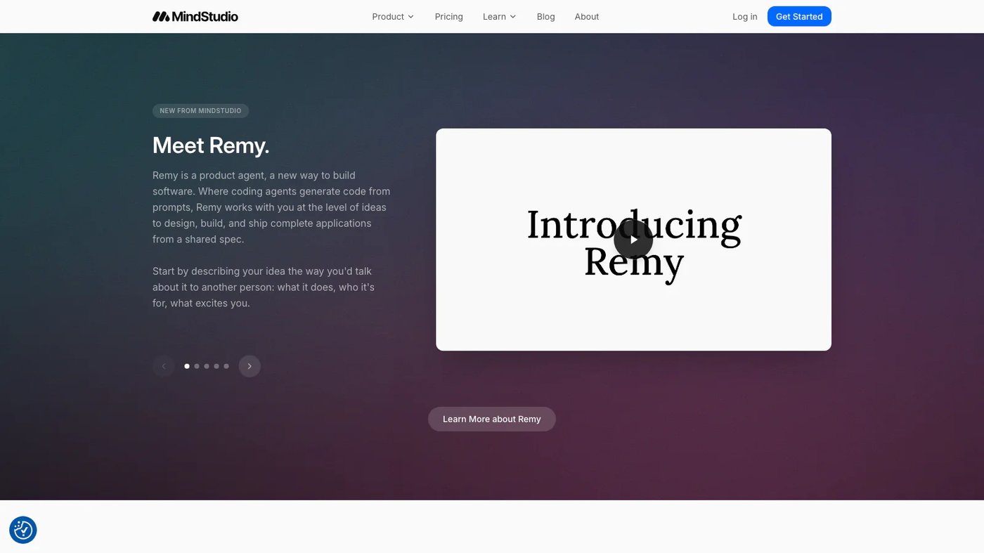 MindStudio website homepage screenshot