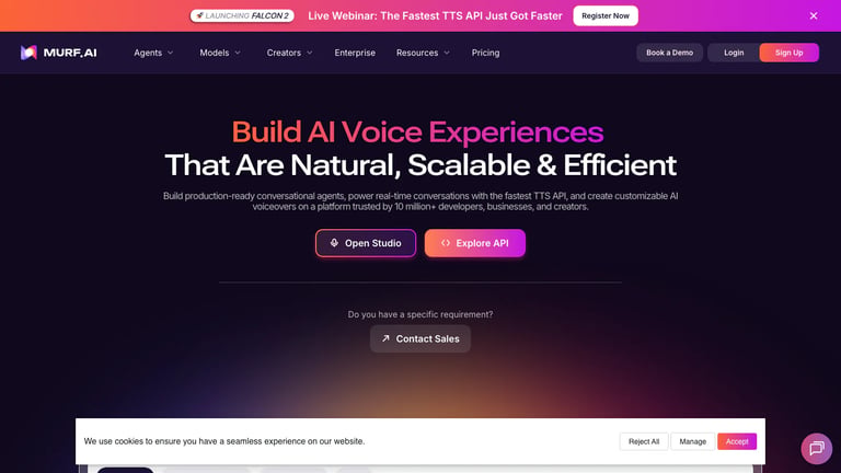 Murf AI website homepage screenshot