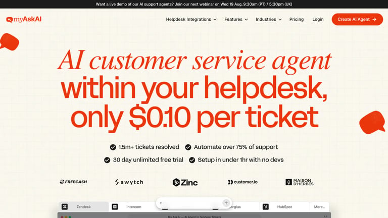 My AskAI website homepage screenshot