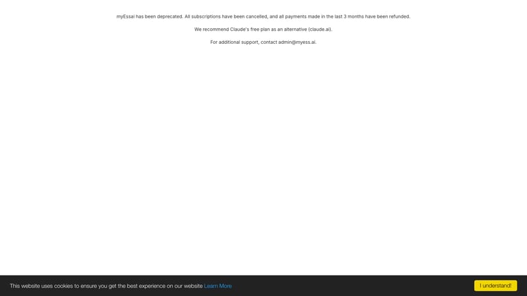myEssai website homepage screenshot