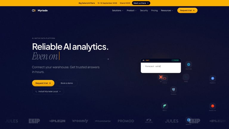 Myriade website homepage screenshot