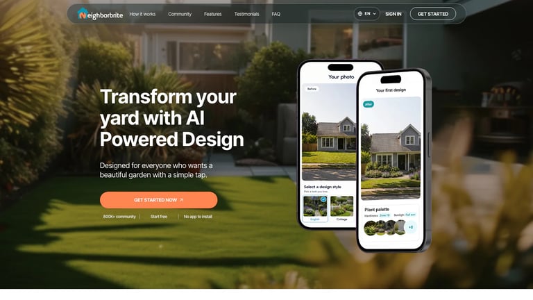 Neighborbrite website homepage screenshot