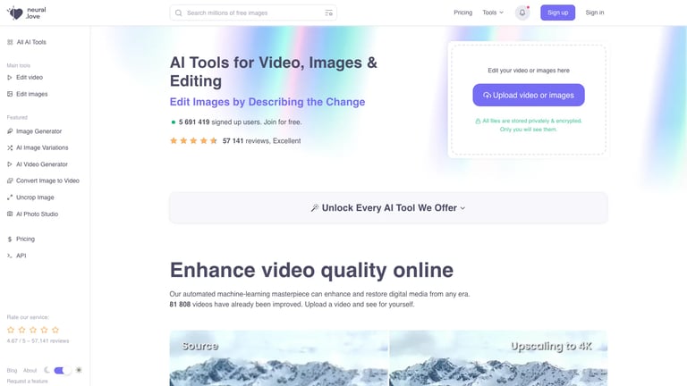 neural.love website homepage screenshot