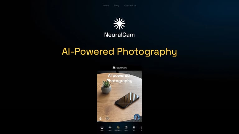 NeuralCam website homepage screenshot