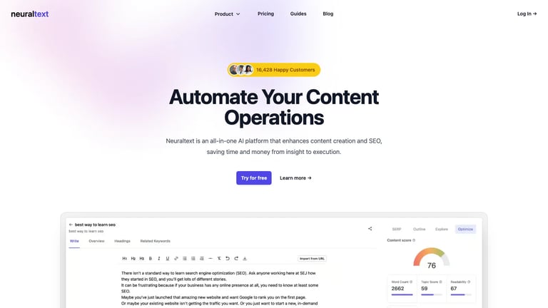 NeuralText website homepage screenshot