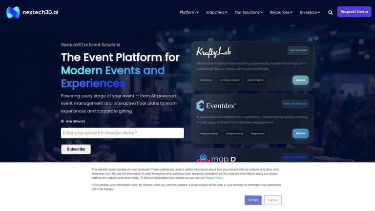 Nextech3D.ai website homepage screenshot
